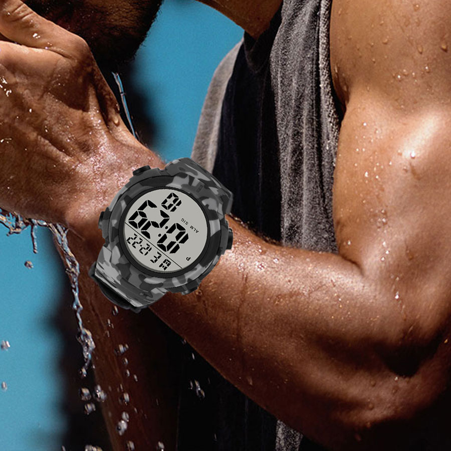 Camouflage Electronic Watch Me - Canvas Strap Watch 评论和价格