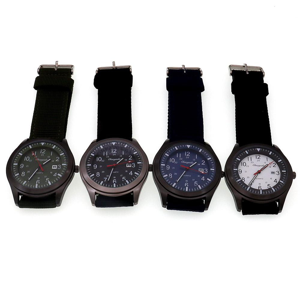 Luxury Men's Quartz Watch Spor - Canvas Strap Watch 评论和价格