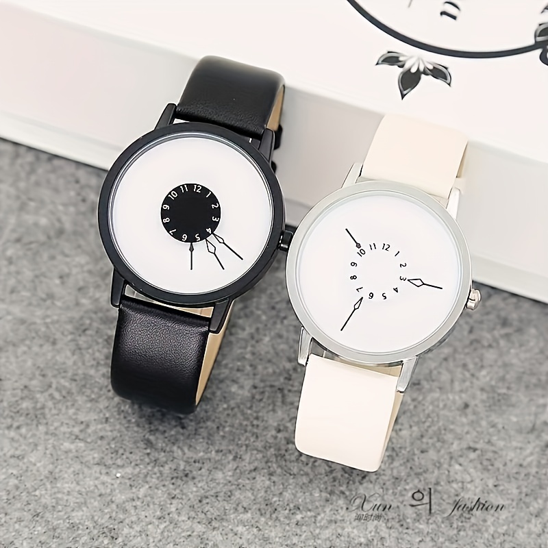 1PC Personality Concept Black  - Canvas Strap Watch 评论和价格