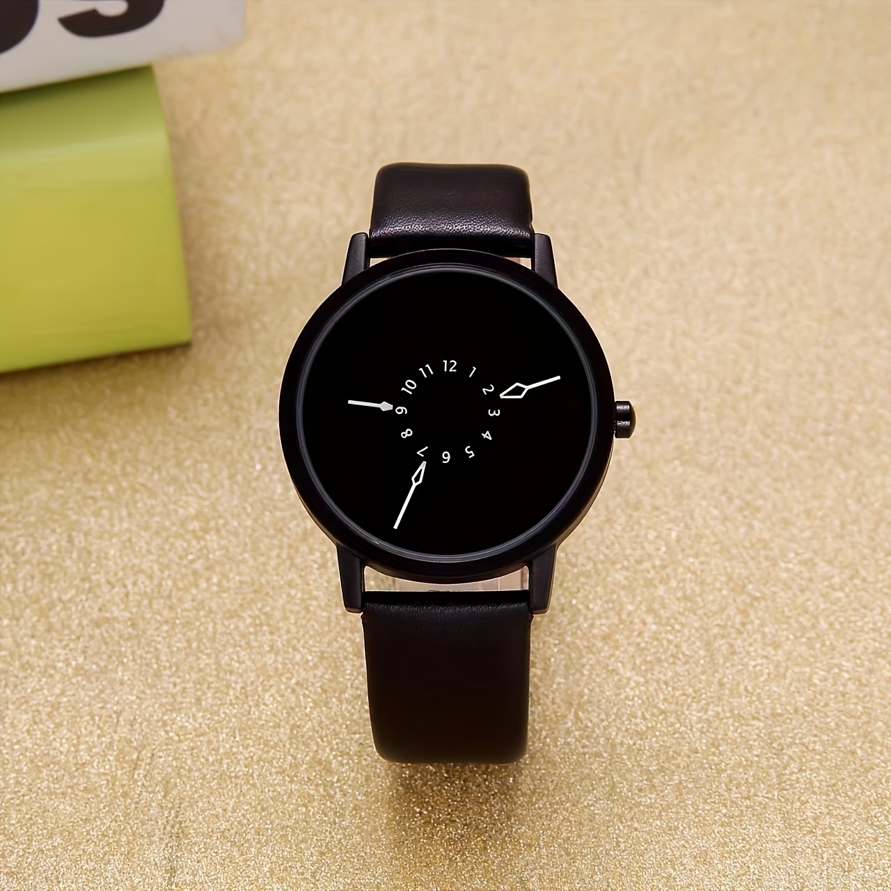 1PC Personality Concept Black  - Canvas Strap Watch 评论和价格