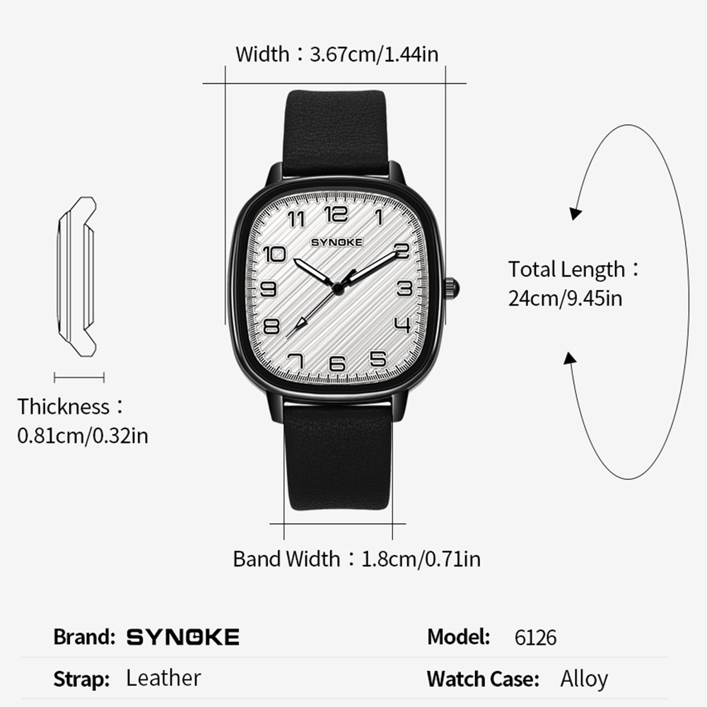 Watch For Men SYNOKE Top Brand - Leather Watch Band Men 评论和价格