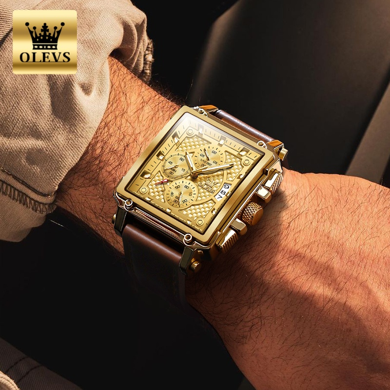 OLEVS Brand Mens Watches Water - Leather Watch Band Men 评论和价格