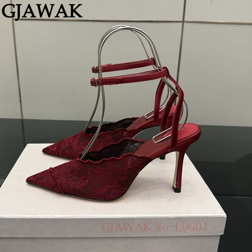 Thin High Heels Shoes Women Po - Mesh Strap Metal 评论和价格